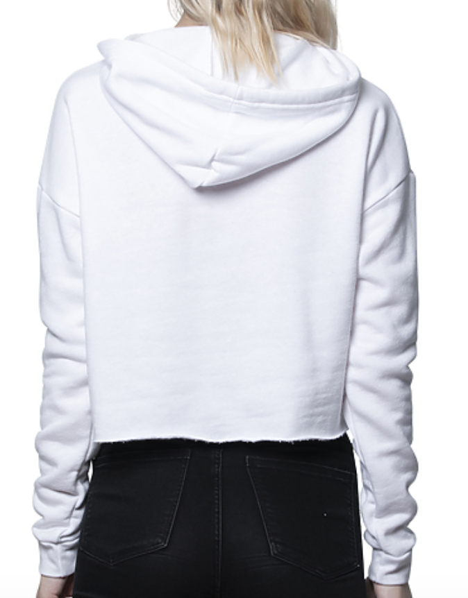 CROPPED ORGANIC HOODIE PEARL WHITE