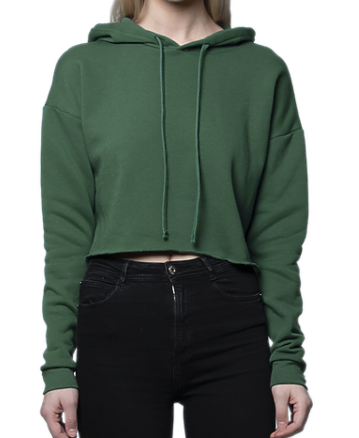 CROPPED ORGANIC HOODIE ARMY GREEN Zulueta Apparel